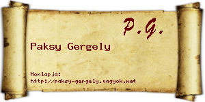 Paksy Gergely névjegykártya