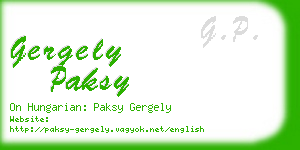 gergely paksy business card